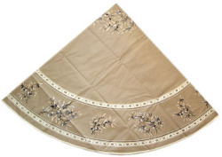 French Round Tablecloth Coated (olives 09. hemp) - Click Image to Close